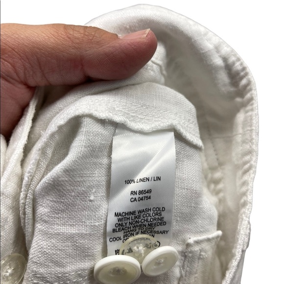 Tommy Bahama Relax Leigh Fit White Linen Cargo Shorts Women’s Size 2 - Picture 4 of 5